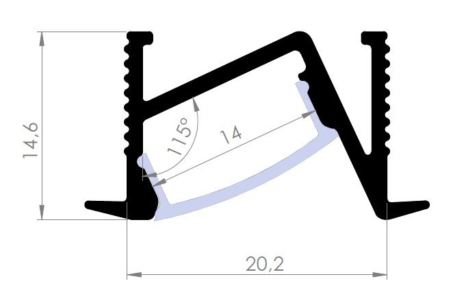 1922 ASL Açılı (Gizli) Raf altı Aydınlatma